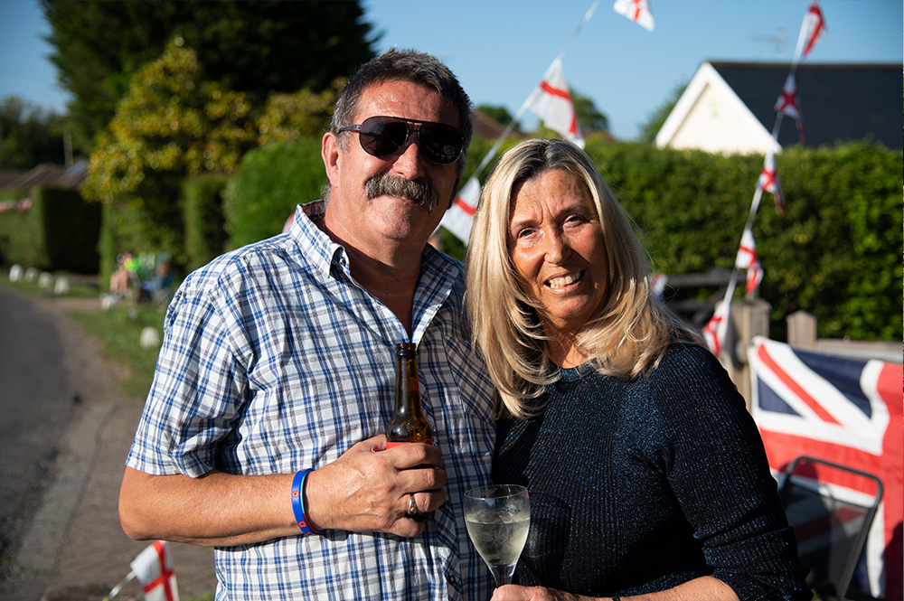 Man and woman smiling